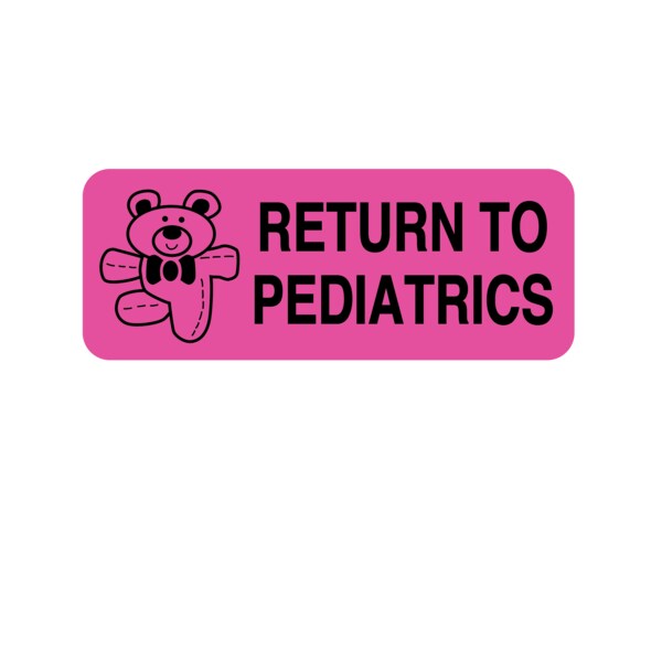 Return To Pediatrics 7/8" x 2-1/4" Flr Pink w/Black